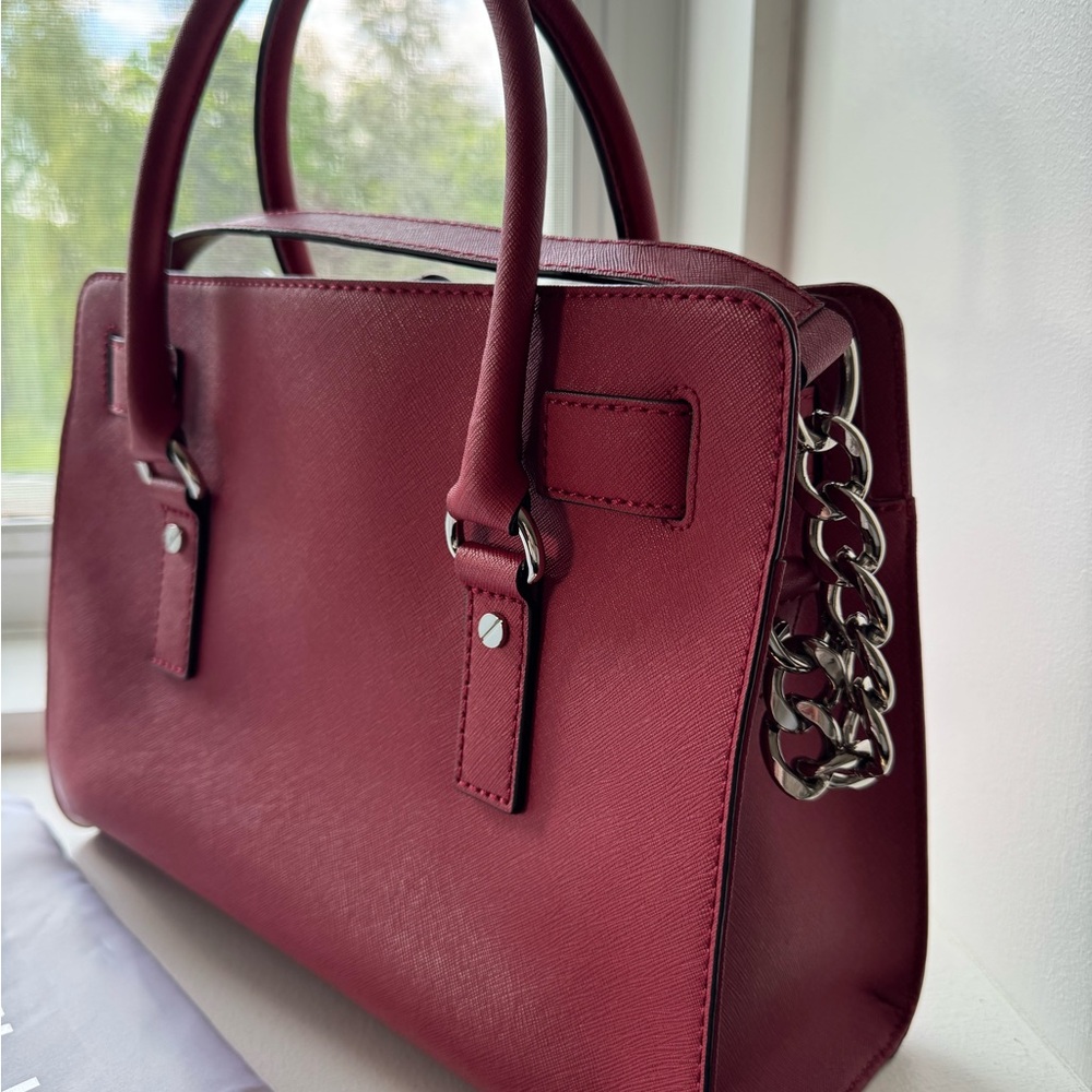 Michael Kors “Hamilton” Medium Saffiano Satchel - Cherry Red - Picture 4 of 9